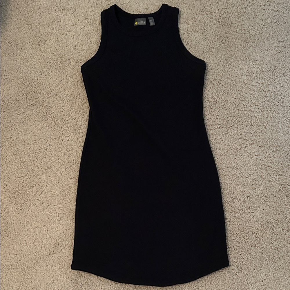 Zella black ribbed XS racer back athletic dress